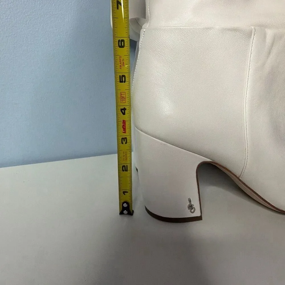 Sam Edelman Hutton White Knee High Leather Boots Woman’s 9